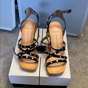 Dolce Vita Black Studded Sandals Stella